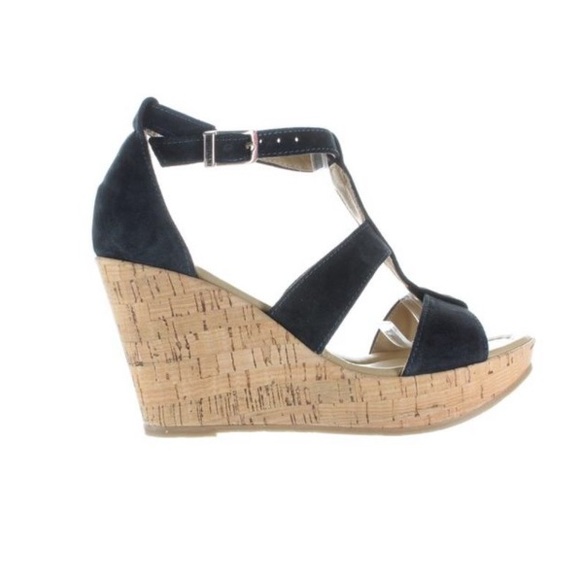 Cordani Shoes - Cordani Raquel Navy Suede Cork Ankle Strap Sandals EUR 40/US 9.5 NIB